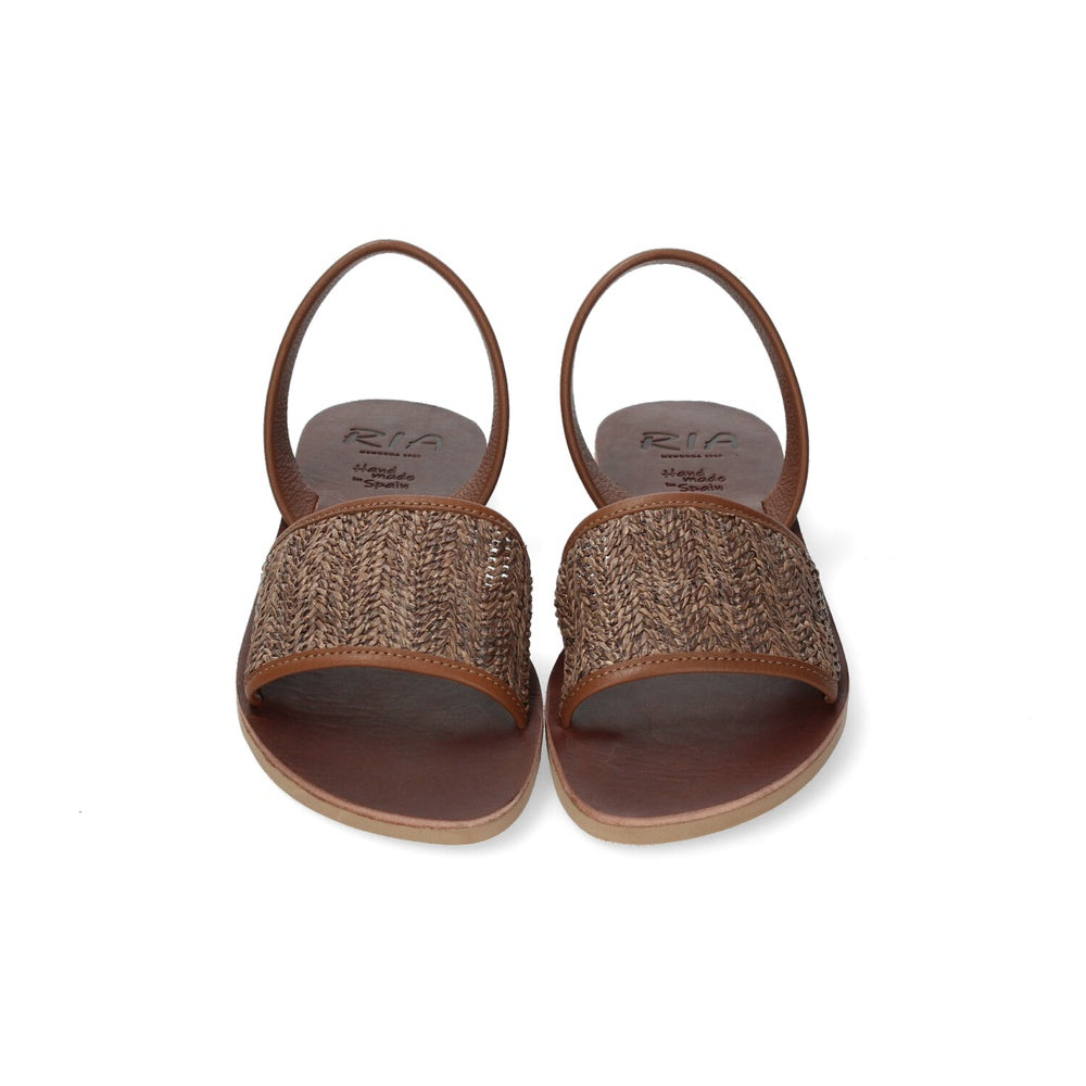 Ria Menorca Women's Naraka Velvet Leather Caramel Sandals 40339-T