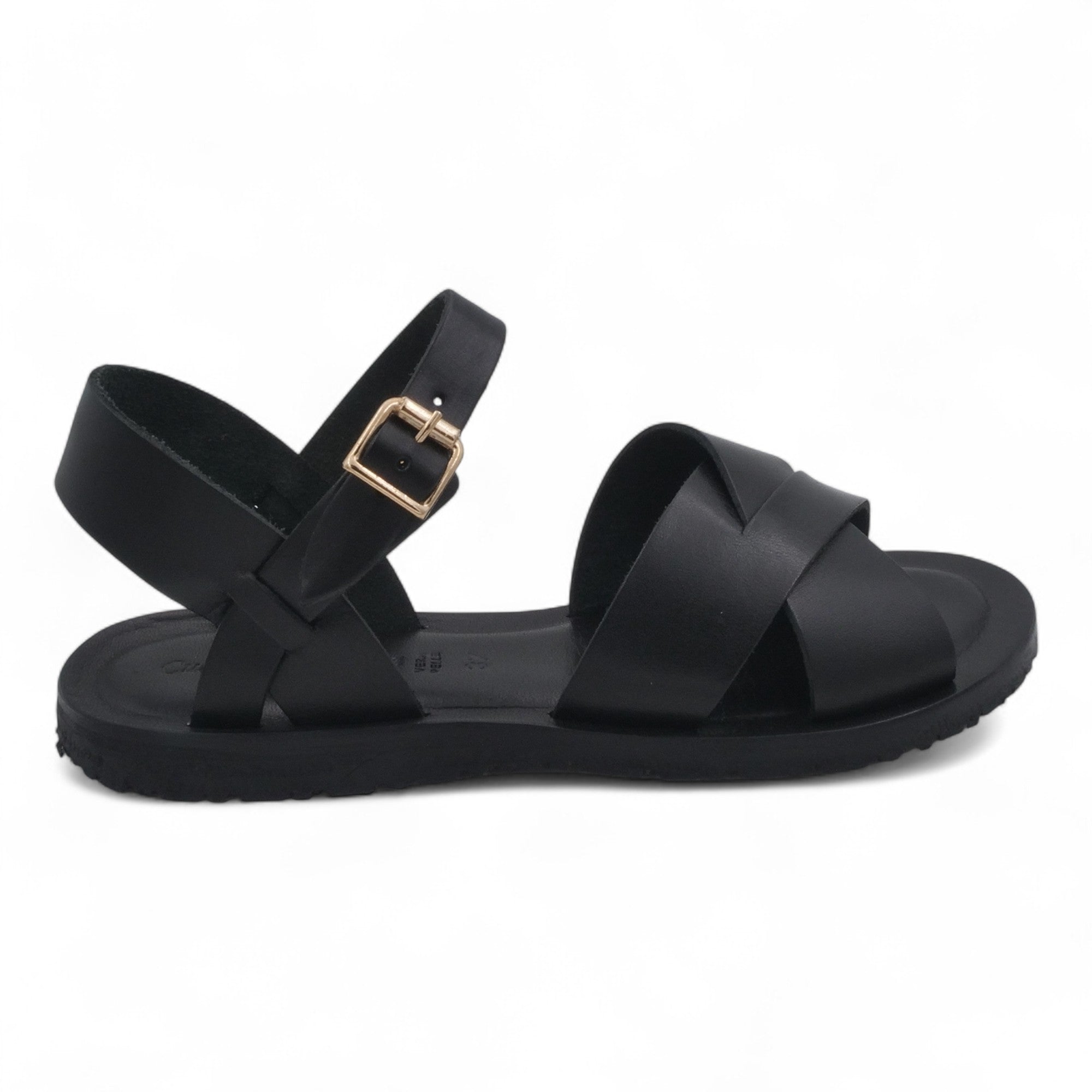  - ["Artigianato","Cuoieria Toscana","Donna","PE25","Sandali","Sandali Eleganti","Scarpe"] - Sandali Con Cinturino Pelle Green Bay Dive Nero 124/A - Lupis SRL