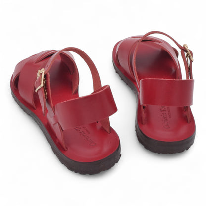  - ["Artigianato","Cuoieria Toscana","Donna","PE25","Sandali","Sandali Eleganti","Scarpe"] - Sandali Con Cinturino Pelle Green Bay Dive Rosso 124/A - Lupis SRL