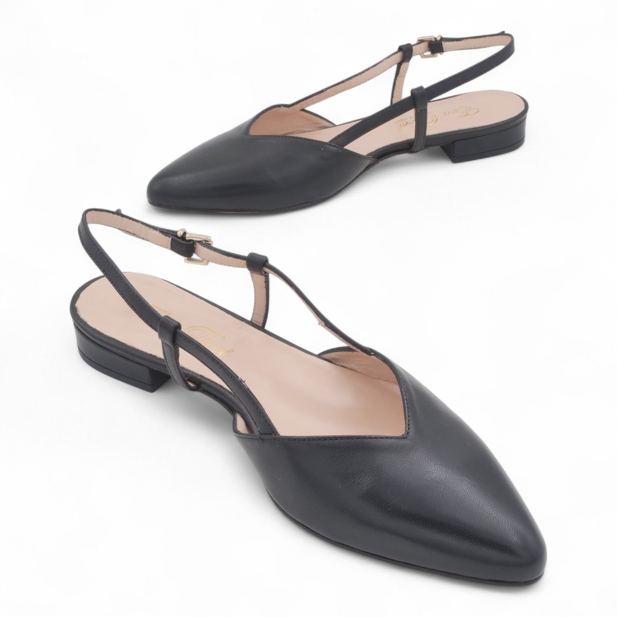  - ["Artigianato","Donna","Eva Picci","Scarpe","Slingback","Tacco"] - Sandali con Tacco Da Donna Eva Picci Nappa Nero T Pelle S Cuoio 1198 - Lupis SRL