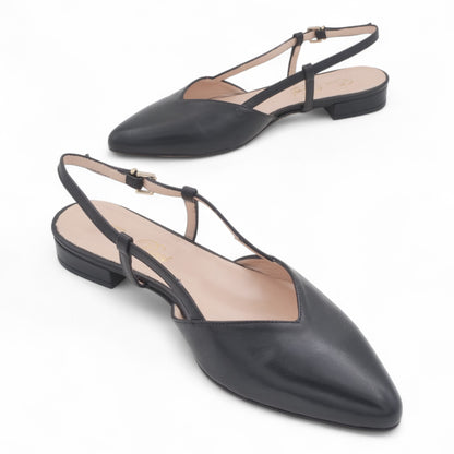  - ["Artigianato","Donna","Eva Picci","Scarpe","Slingback","Tacco"] - Sandali con Tacco Da Donna Eva Picci Nappa Nero T Pelle S Cuoio 1198 - Lupis SRL