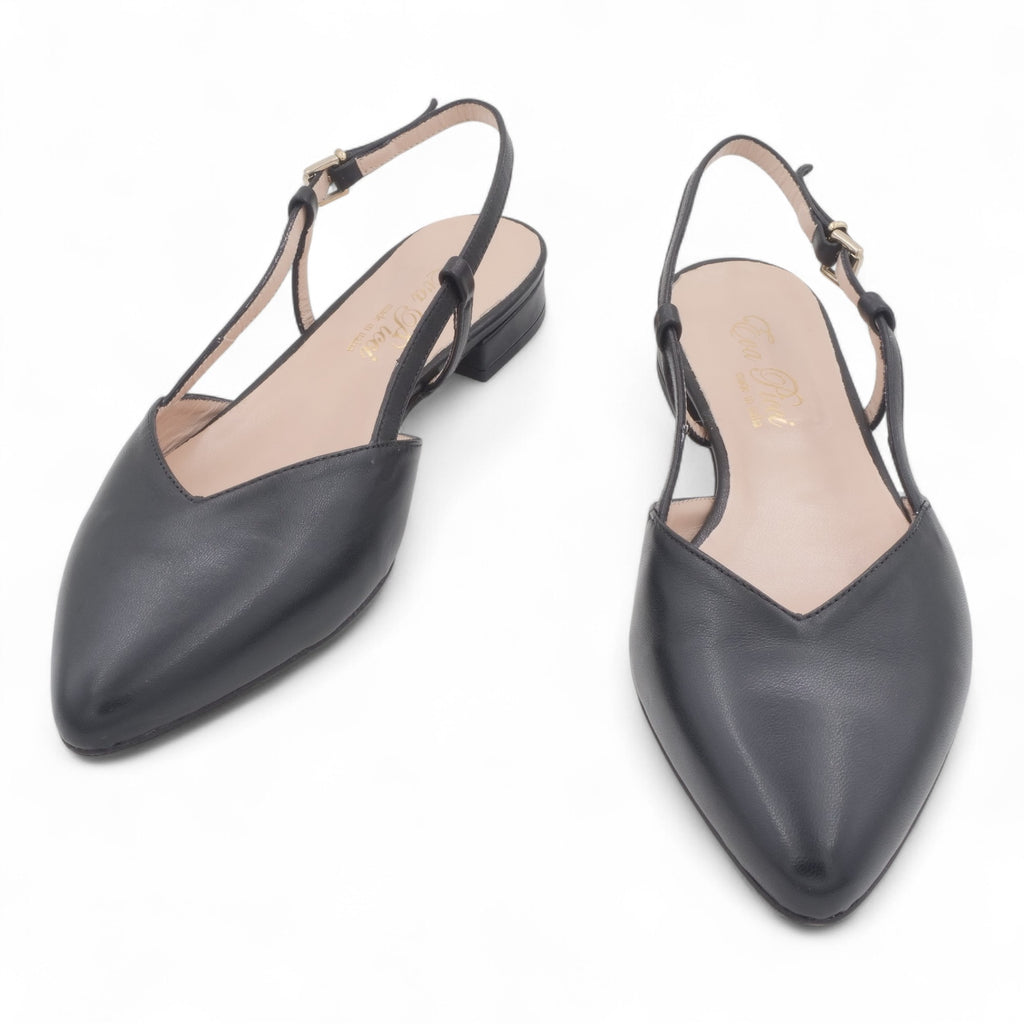  - ["Artigianato","Donna","Eva Picci","Scarpe","Slingback","Tacco"] - Sandali con Tacco Da Donna Eva Picci Nappa Nero T Pelle S Cuoio 1198 - Lupis SRL