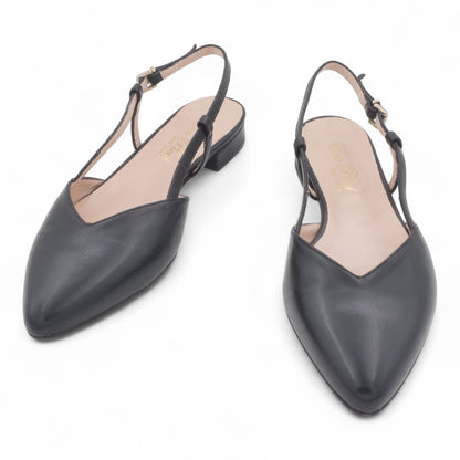  - ["Artigianato","Donna","Eva Picci","Scarpe","Slingback","Tacco"] - Sandali con Tacco Da Donna Eva Picci Nappa Nero T Pelle S Cuoio 1198 - Lupis SRL