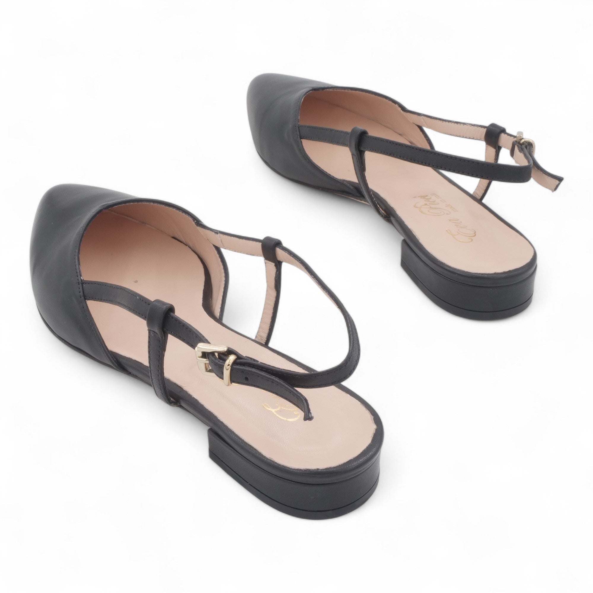  - ["Artigianato","Donna","Eva Picci","Scarpe","Slingback","Tacco"] - Sandali con Tacco Da Donna Eva Picci Nappa Nero T Pelle S Cuoio 1198 - Lupis SRL