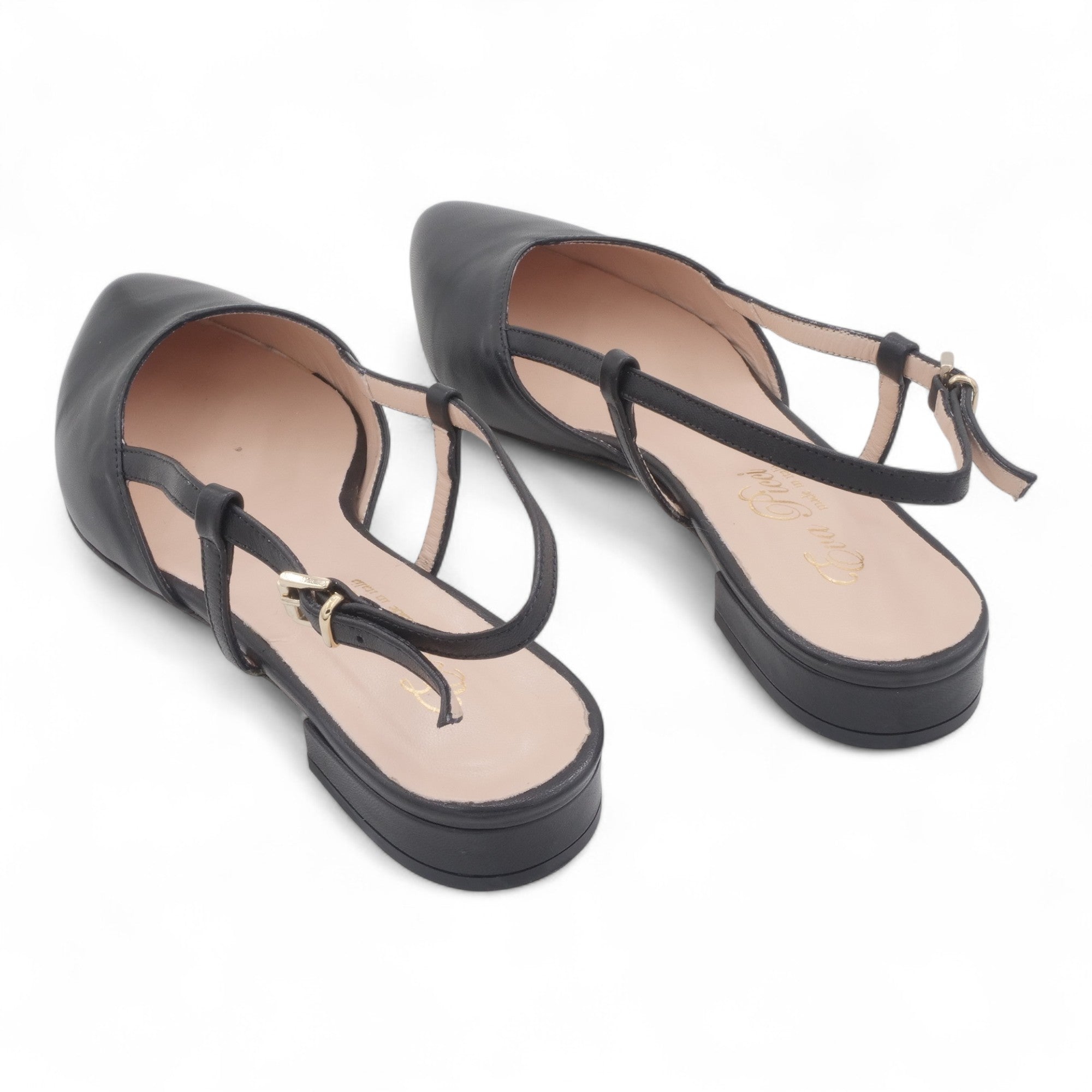  - ["Artigianato","Donna","Eva Picci","Scarpe","Slingback","Tacco"] - Sandali con Tacco Da Donna Eva Picci Nappa Nero T Pelle S Cuoio 1198 - Lupis SRL