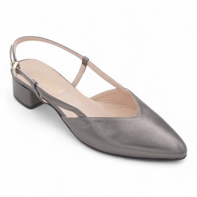 Eva Picci Safira Women's Heeled Sandals Gunmetal Leather 1198