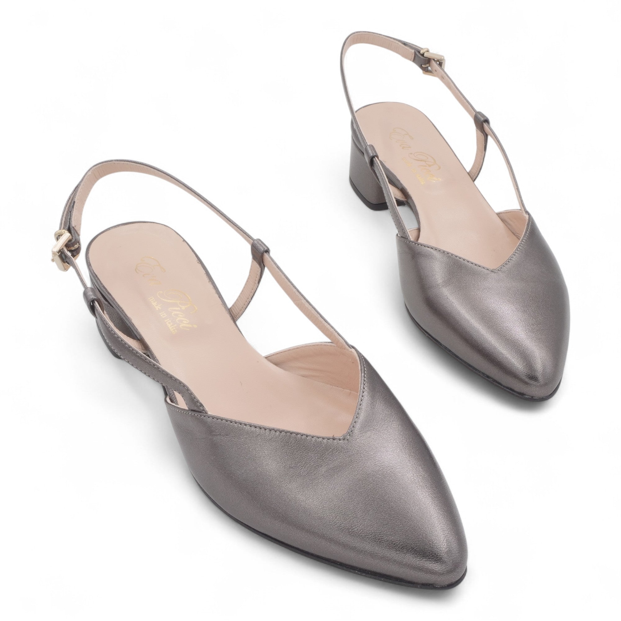  - ["Artigianato","Donna","Eva Picci","Scarpe","Slingback","Tacco"] - Sandali con Tacco Da Donna Eva Picci Safira Canna di Fucile Pelle Cuoio 1198 - Lupis SRL