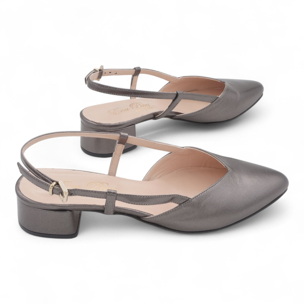 - ["Artigianato","Donna","Eva Picci","Scarpe","Slingback","Tacco"] - Sandali con Tacco Da Donna Eva Picci Safira Canna di Fucile Pelle Cuoio 1198 - Lupis SRL
