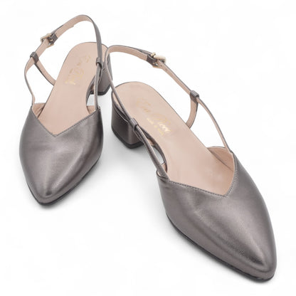  - ["Artigianato","Donna","Eva Picci","Scarpe","Slingback","Tacco"] - Sandali con Tacco Da Donna Eva Picci Safira Canna di Fucile Pelle Cuoio 1198 - Lupis SRL