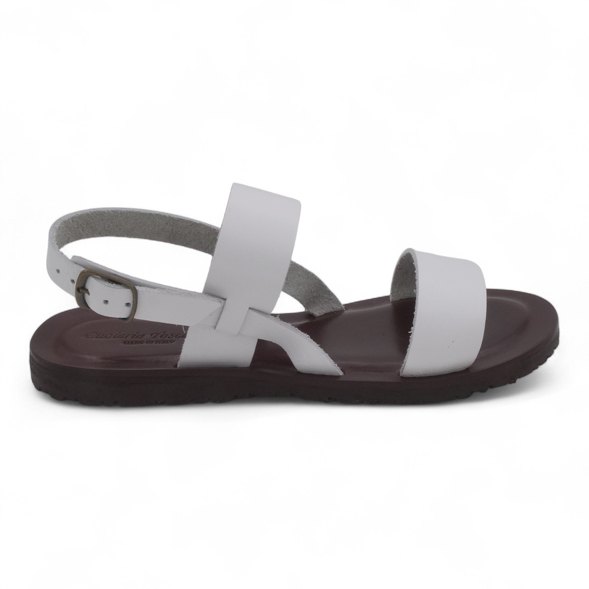  - ["Artigianato","Cuoieria Toscana","Donna","PE25","Sandali","Sandali Eleganti","Scarpe"] - Sandalo Frate Pelle Green Bay Dive Bianco 12 - Lupis SRL