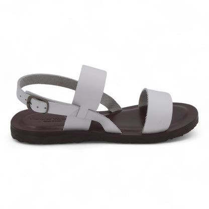  - ["Artigianato","Cuoieria Toscana","Donna","PE25","Sandali","Sandali Eleganti","Scarpe"] - Sandalo Frate Pelle Green Bay Dive Bianco 12 - Lupis SRL