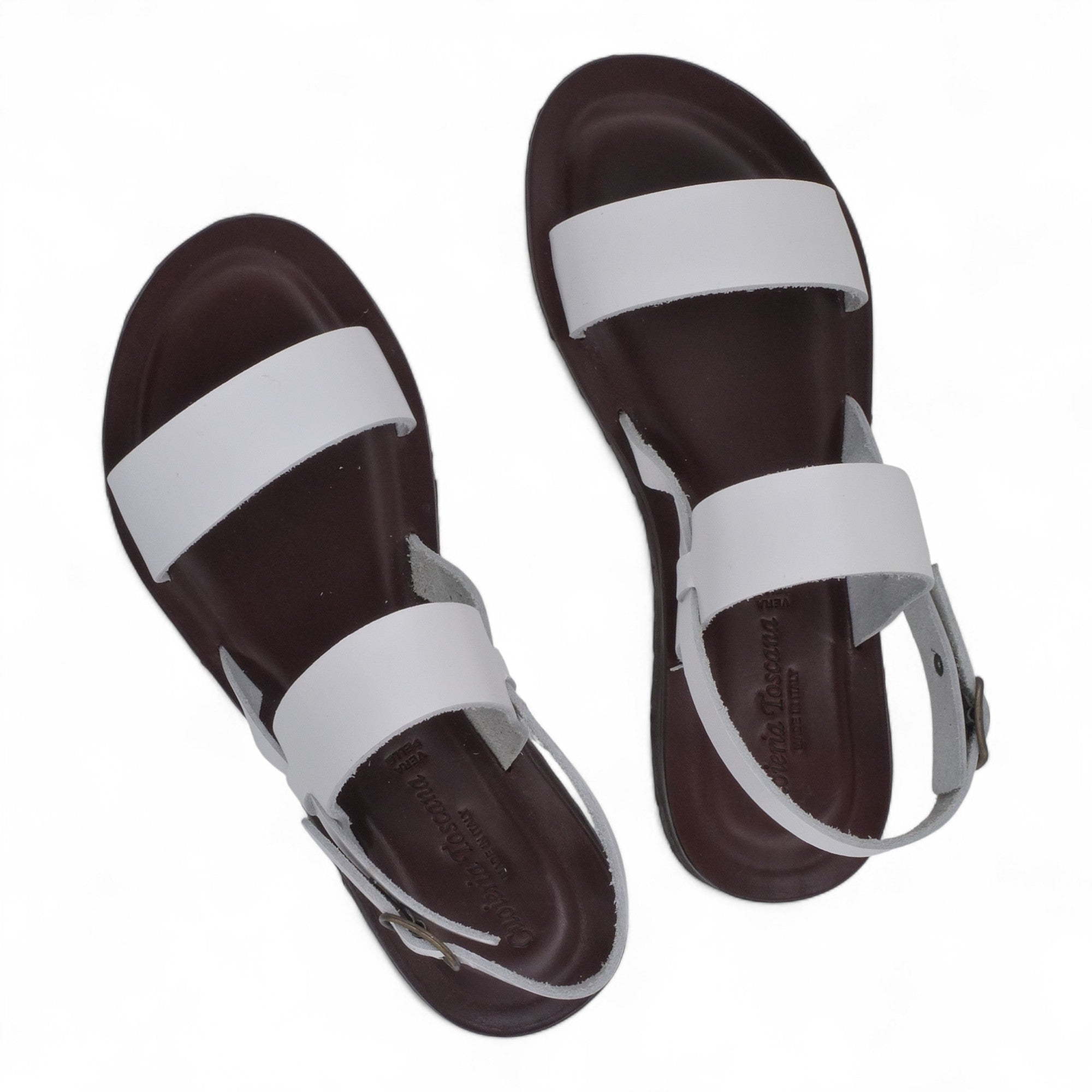  - ["Artigianato","Cuoieria Toscana","Donna","PE25","Sandali","Sandali Eleganti","Scarpe"] - Sandalo Frate Pelle Green Bay Dive Bianco 12 - Lupis SRL