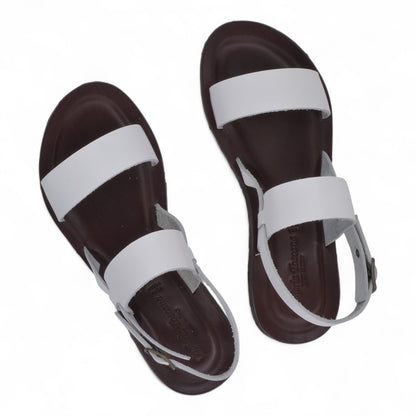  - ["Artigianato","Cuoieria Toscana","Donna","PE25","Sandali","Sandali Eleganti","Scarpe"] - Sandalo Frate Pelle Green Bay Dive Bianco 12 - Lupis SRL