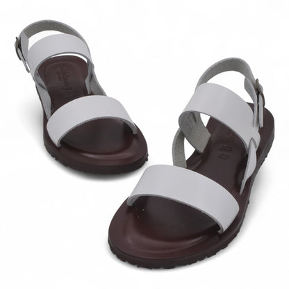  - ["Artigianato","Cuoieria Toscana","Donna","PE25","Sandali","Sandali Eleganti","Scarpe"] - Sandalo Frate Pelle Green Bay Dive Bianco 12 - Lupis SRL