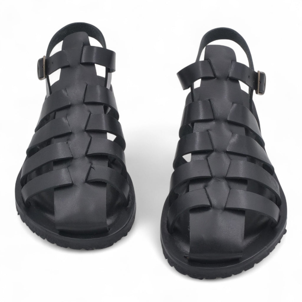  - ["Artigianato","Cuoieria Toscana","Donna","PE25","Sandali","Sandali Eleganti","Scarpe"] - Sandalo Gabbietta Pelle Green Bay Dive Nero 111 - Lupis SRL