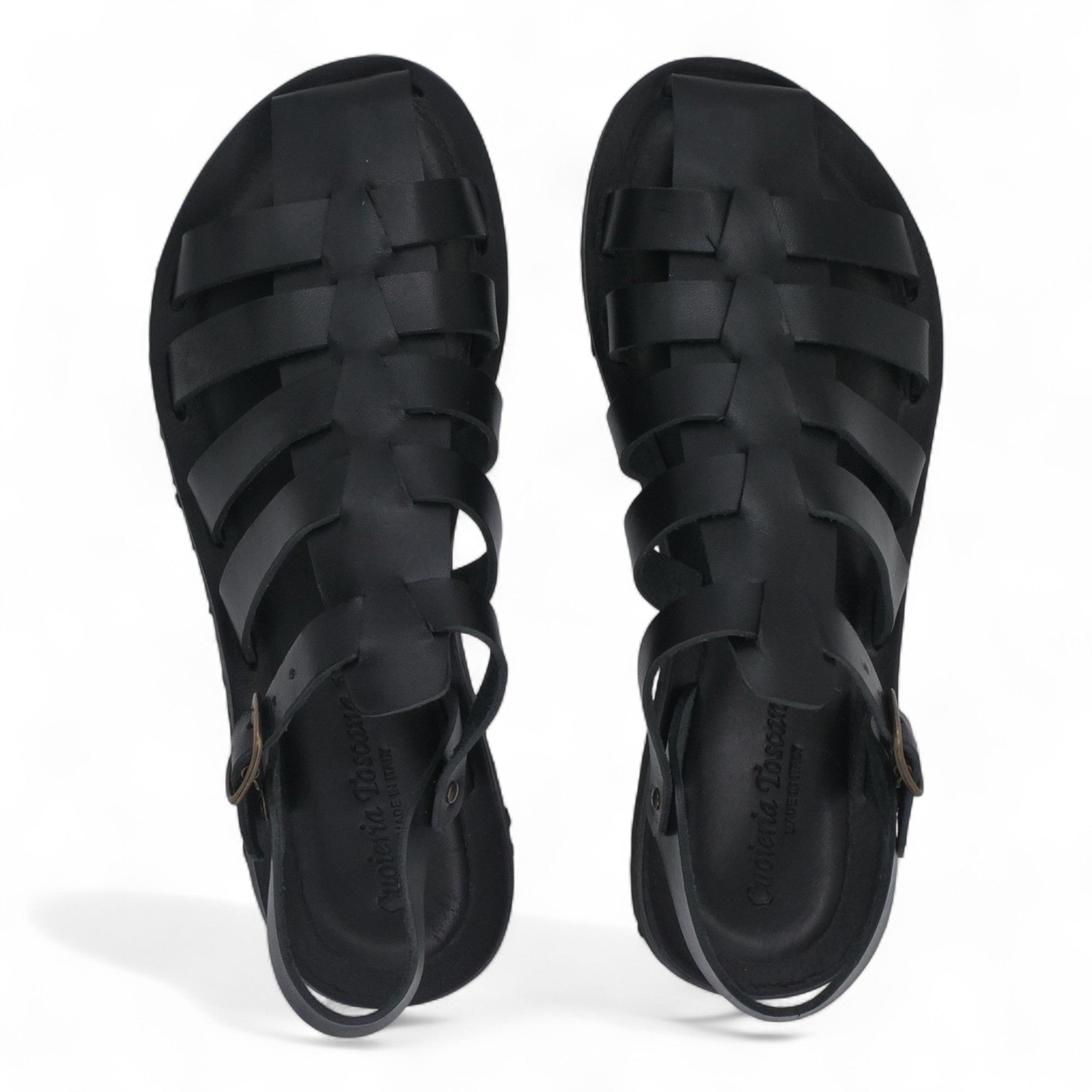  - ["Artigianato","Cuoieria Toscana","Donna","PE25","Sandali","Sandali Eleganti","Scarpe"] - Sandalo Gabbietta Pelle Green Bay Dive Nero 111 - Lupis SRL