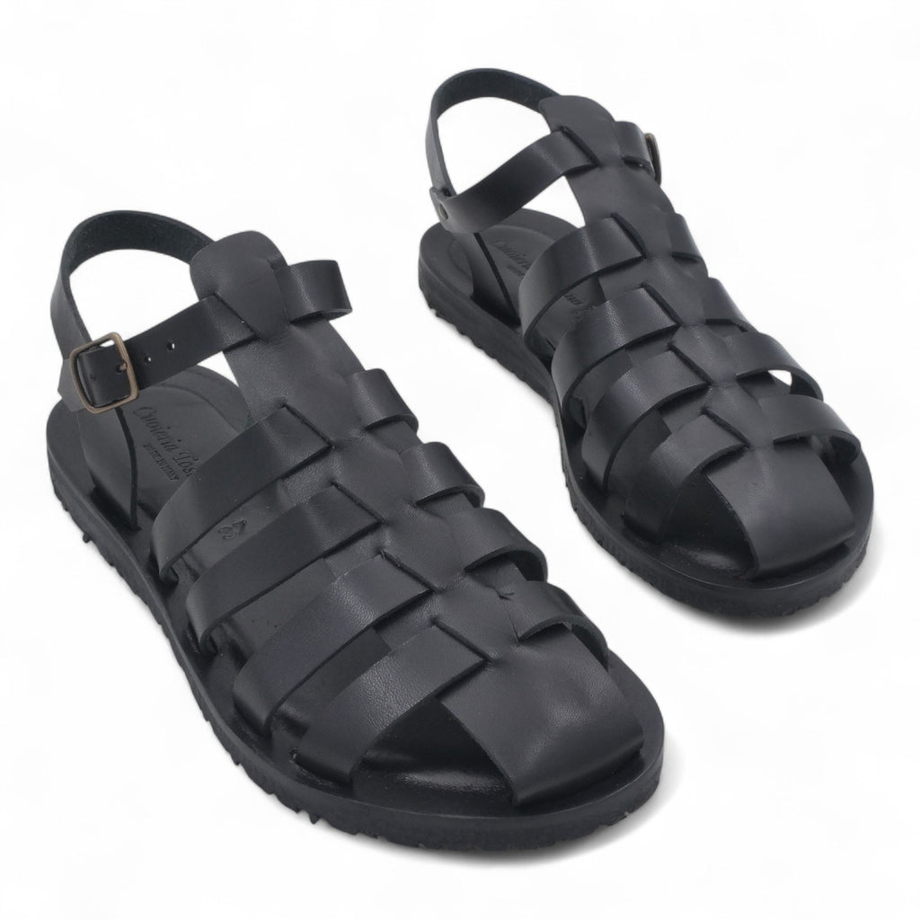  - ["Artigianato","Cuoieria Toscana","Donna","PE25","Sandali","Sandali Eleganti","Scarpe"] - Sandalo Gabbietta Pelle Green Bay Dive Nero 111 - Lupis SRL