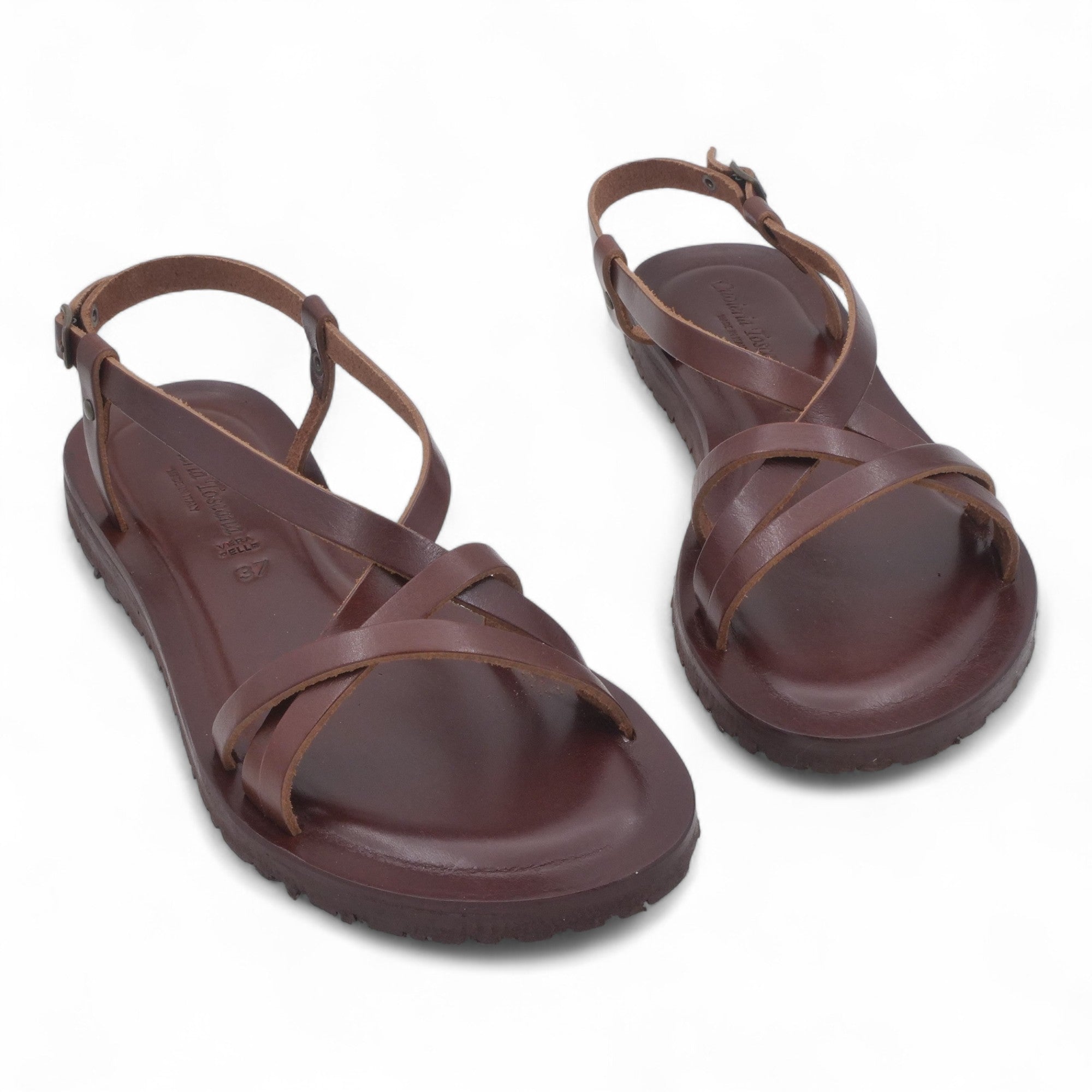  - ["Artigianato","Cuoieria Toscana","Donna","PE25","Sandali","Sandali Eleganti","Scarpe"] - Sandalo Pelle Green Bay Dive Marrone 45 - Lupis SRL