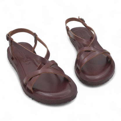  - ["Artigianato","Cuoieria Toscana","Donna","PE25","Sandali","Sandali Eleganti","Scarpe"] - Sandalo Pelle Green Bay Dive Marrone 45 - Lupis SRL