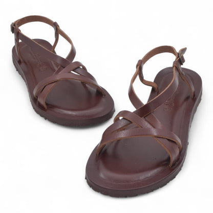  - ["Artigianato","Cuoieria Toscana","Donna","PE25","Sandali","Sandali Eleganti","Scarpe"] - Sandalo Pelle Green Bay Dive Marrone 45 - Lupis SRL