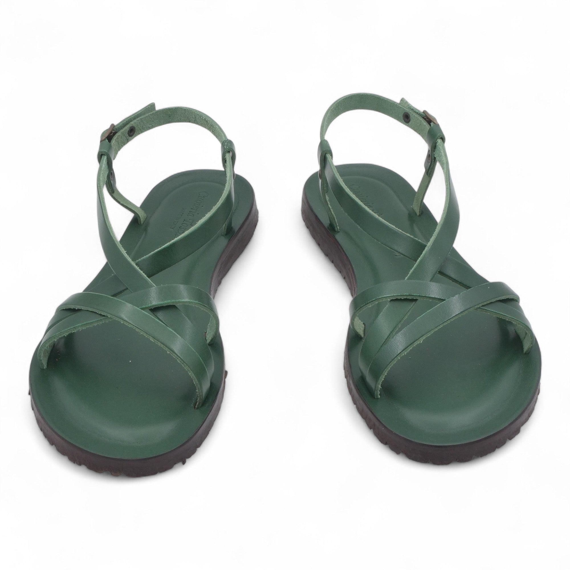  - ["Artigianato","Cuoieria Toscana","Donna","PE25","Sandali","Sandali Eleganti","Scarpe"] - Sandalo Pelle Green Bay Dive Verde 45 - Lupis SRL