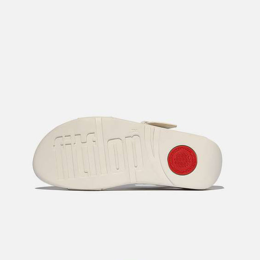 Sandalo Platform Fitflop Lulu Resin Buckle Leather Back Strap Paris Beige