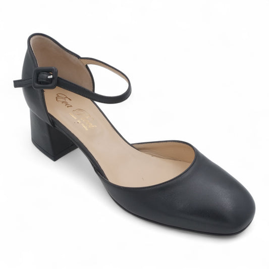 Scarpe Da Donna Eva Picci 2003 Aperta ai Lati in Pelle Nera