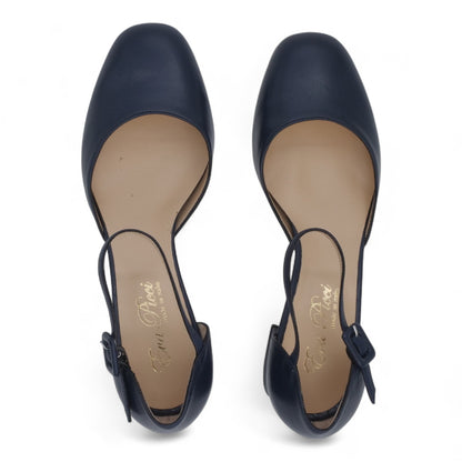  - ["Artigianato","Cinturino","Donna","Eva Picci","Scarpe","Tacco"] - Scarpe Da Donna Eva Picci 2003 Blu Aperta Ai Lati - Lupis SRL