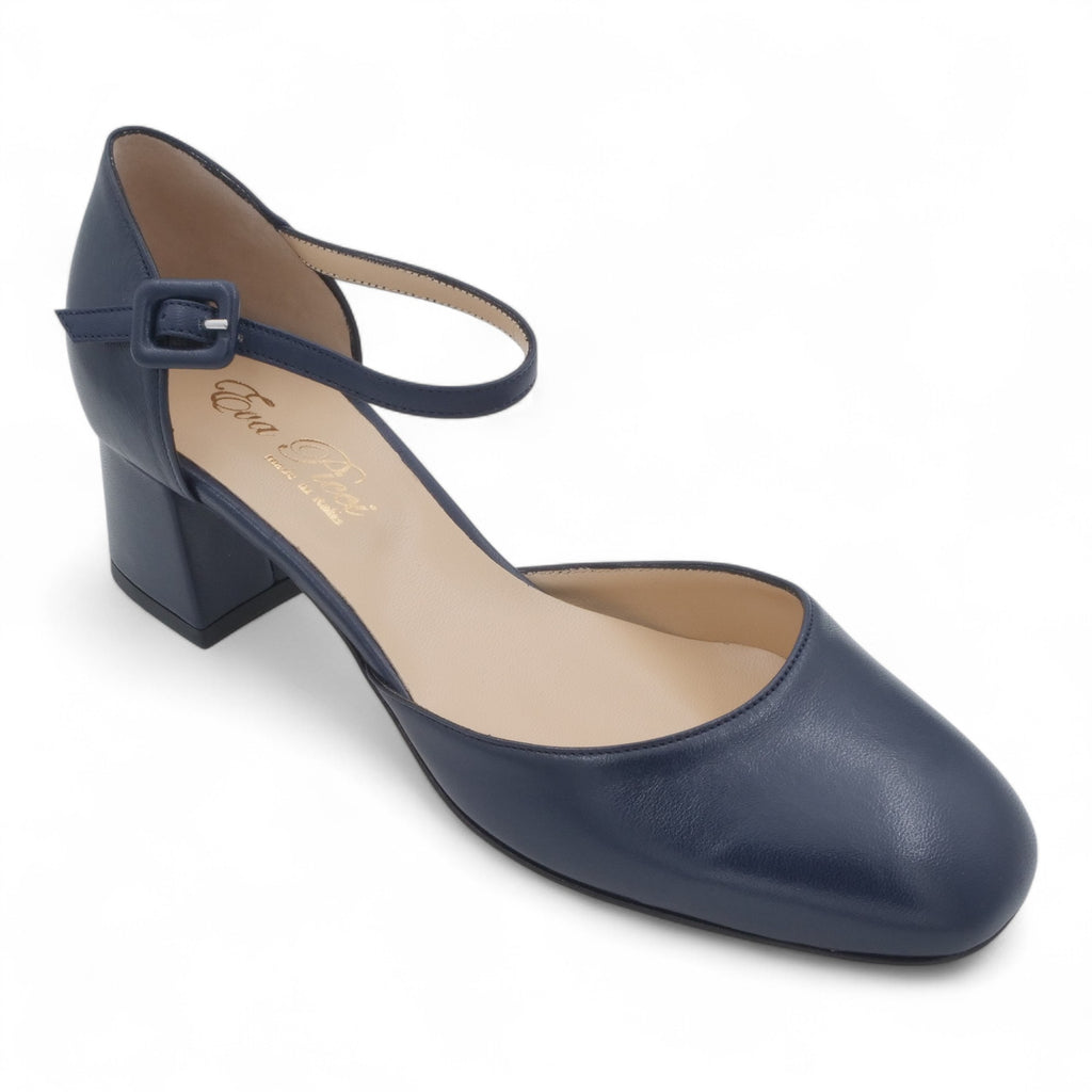  - ["Artigianato","Cinturino","Donna","Eva Picci","Scarpe","Tacco"] - Scarpe Da Donna Eva Picci 2003 Blu Aperta Ai Lati - Lupis SRL