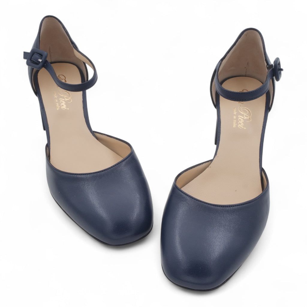  - ["Artigianato","Cinturino","Donna","Eva Picci","Scarpe","Tacco"] - Scarpe Da Donna Eva Picci 2003 Blu Aperta Ai Lati - Lupis SRL