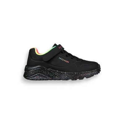 Kids Skechers Uno Lite sports shoes - Rainbow Speck 310457L-BKMT