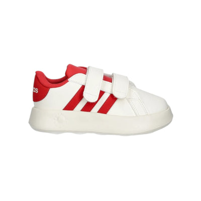 Adidas Grand Court 2. Cf I Synthetic Fabric White Red JQ7995 Kids Sports Shoes