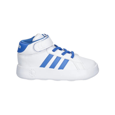 Adidas Grand Court Mid I Synthetic Fabric White Blue JQ5678 Kids Sports Shoes