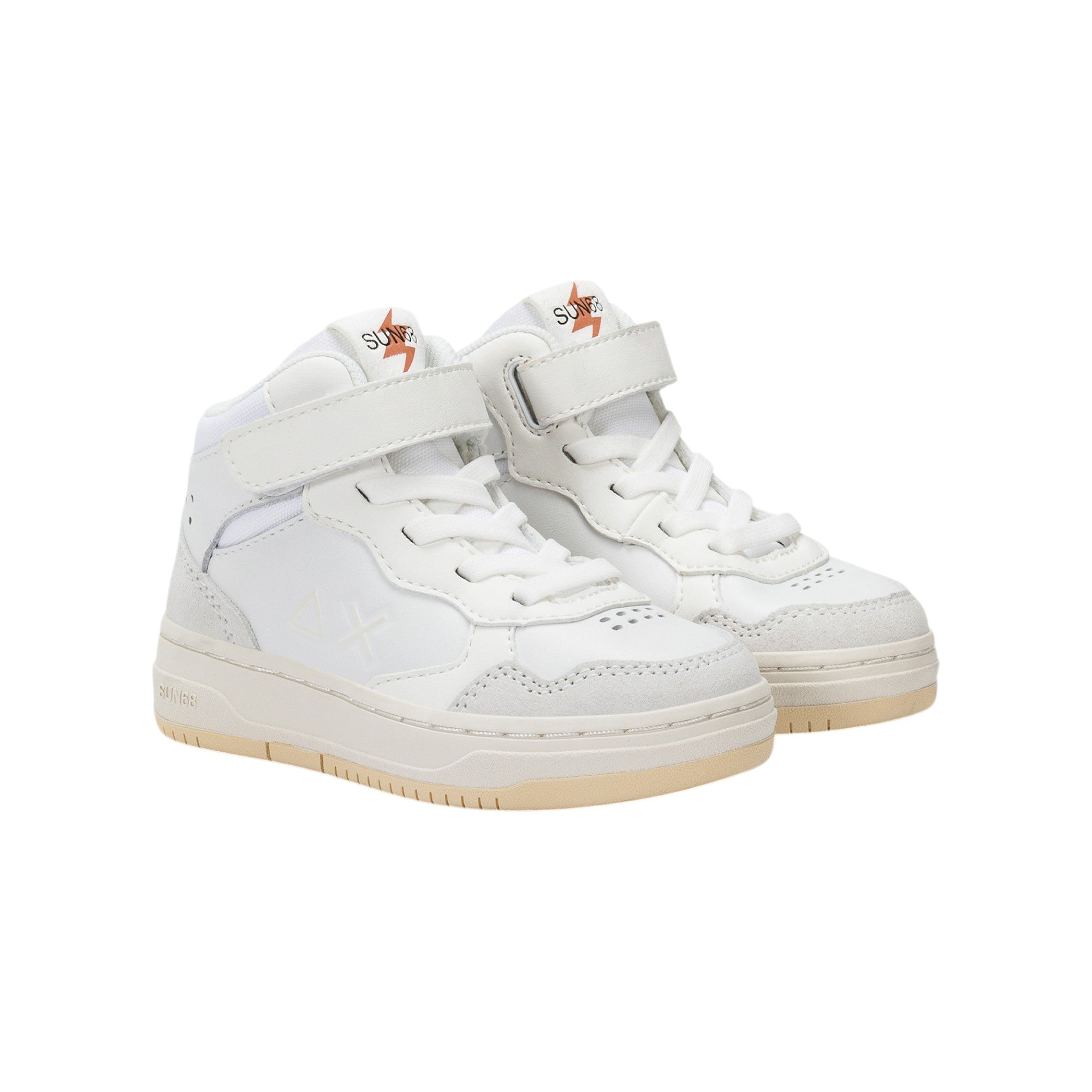  - ["FW25","Kids","Scarpe","Scarpe sportive","Sneakers","Sun68"] - Scarpe sportive Sun68 Boy'S Big Basket Evo Mid Baby Bianco Z45350B-01 - Lupis SRL
