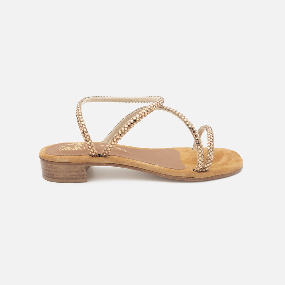 '- ["Donna","Sandali Eleganti","Scarpe","Siano Via Roma"] - SIANO VIA ROMA 035 Sandalo Glitter Camoscio Cuoio - Lupis SRL