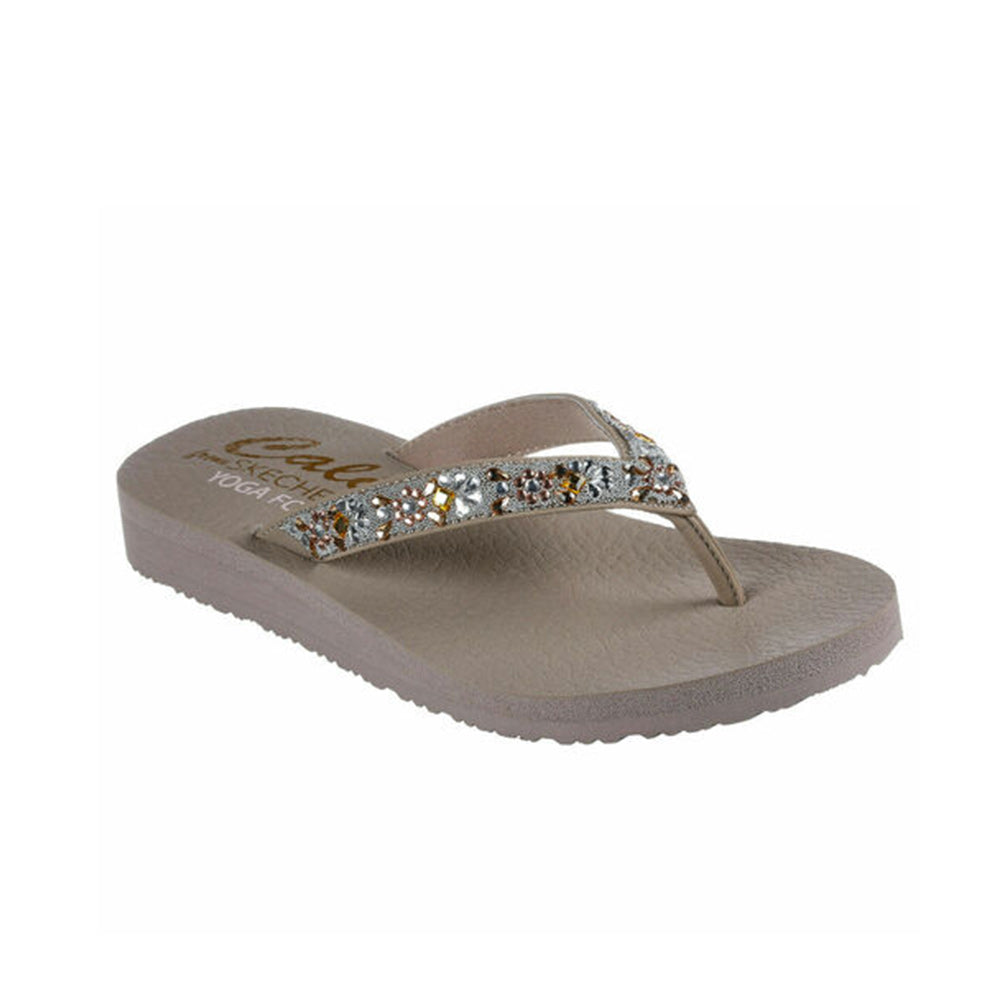 '- ["Ciabatte","Donna","Infradito","Scarpe","Skechers"] - Skechers Meditation Garden Bliss Taupe - Lupis SRL