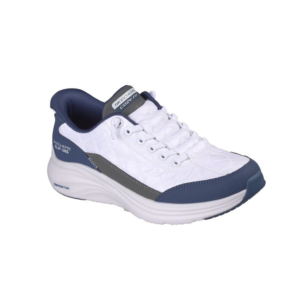 Skechers Women's Sports Shoes Contour Foam White Navy 150404-WNV