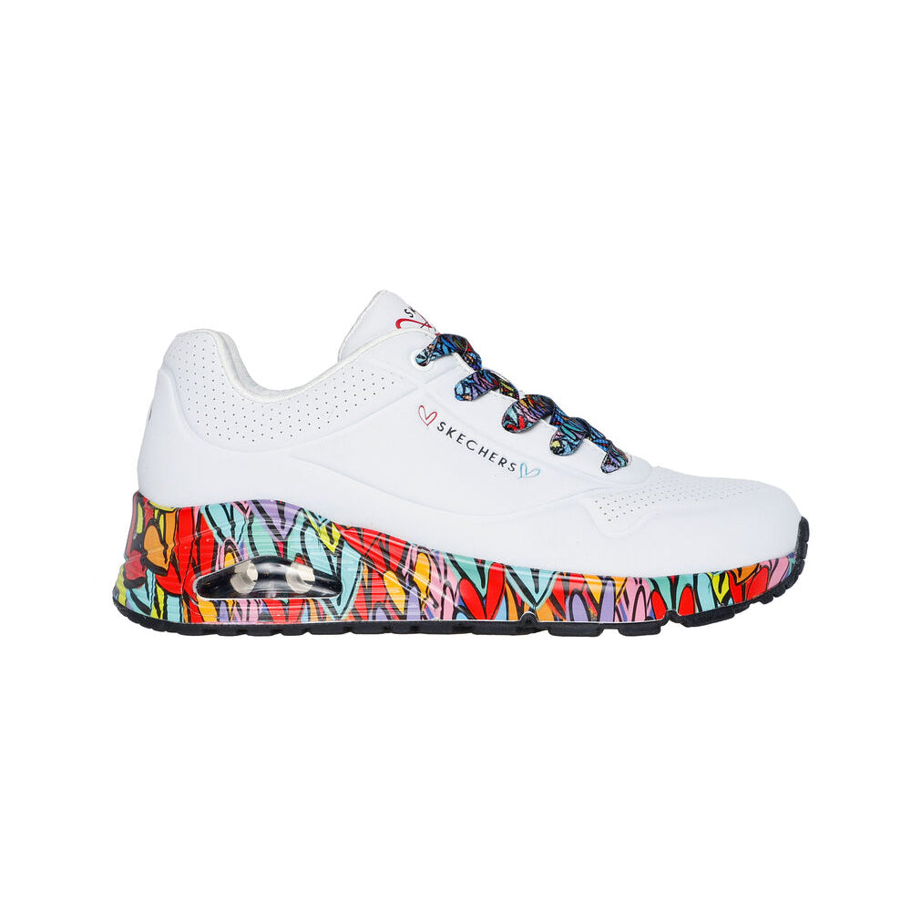 '- ["Donna","PE25","Scarpe","Scarpe sportive","Skechers"] - Skechers Uno Ravaged Love White Multi 177918-WMLT - Lupis SRL