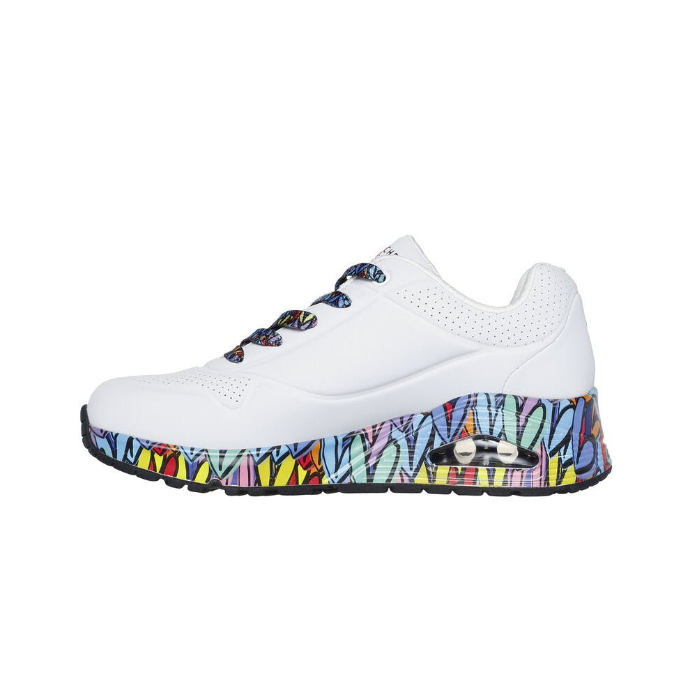 '- ["Donna","PE25","Scarpe","Scarpe sportive","Skechers"] - Skechers Uno Ravaged Love White Multi 177918-WMLT - Lupis SRL