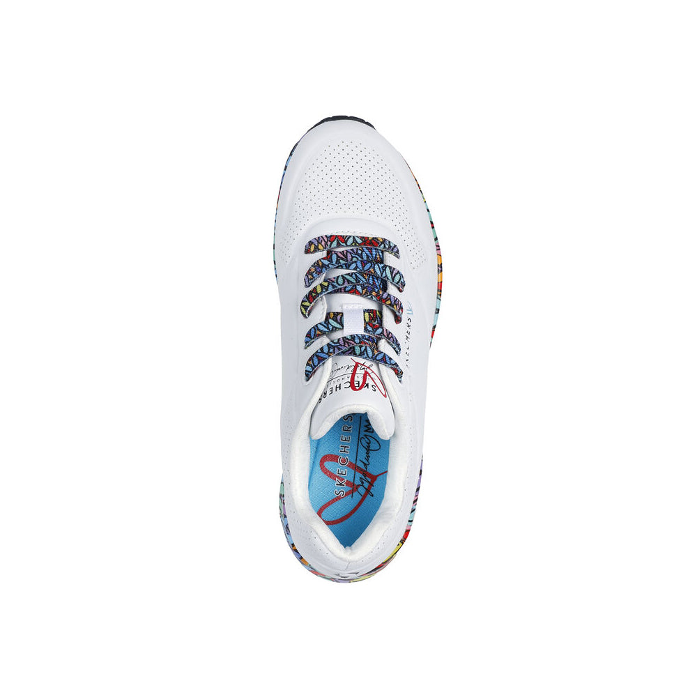 '- ["Donna","PE25","Scarpe","Scarpe sportive","Skechers"] - Skechers Uno Ravaged Love White Multi 177918-WMLT - Lupis SRL