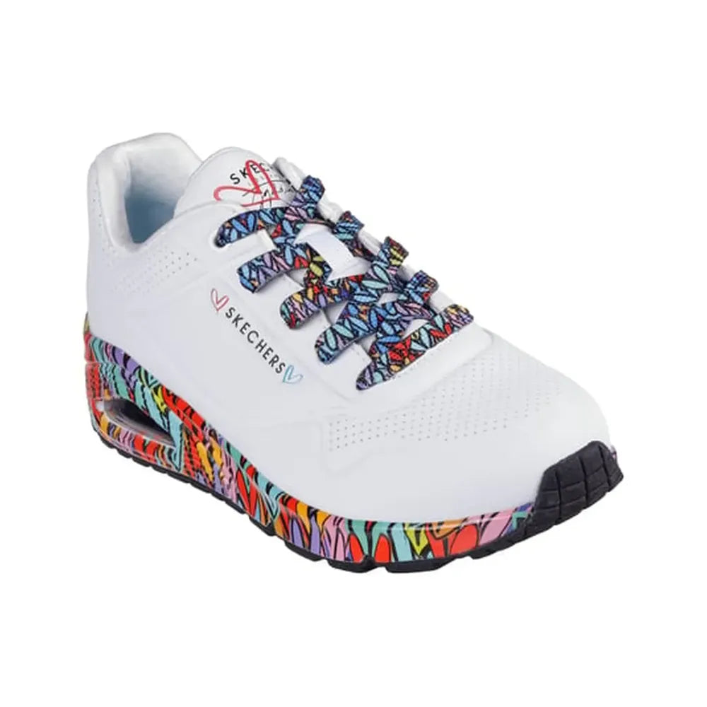 '- ["Donna","PE25","Scarpe","Scarpe sportive","Skechers"] - Skechers Uno Ravaged Love White Multi 177918-WMLT - Lupis SRL