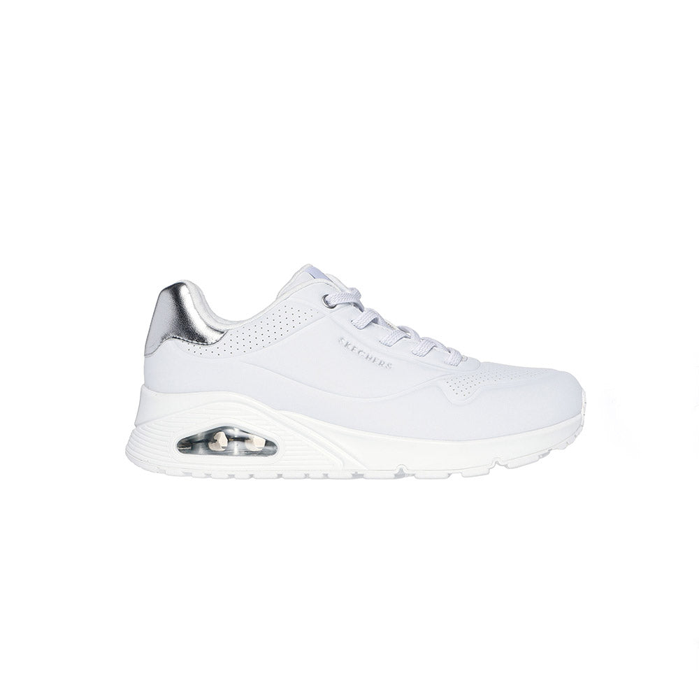 Skechers Uno Shimmer Away White Silver