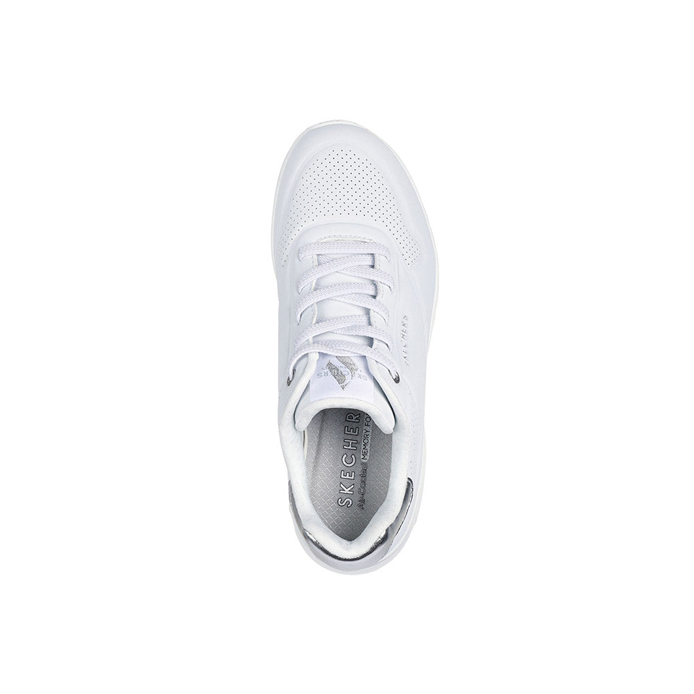 Skechers Uno Shimmer Away White Silver