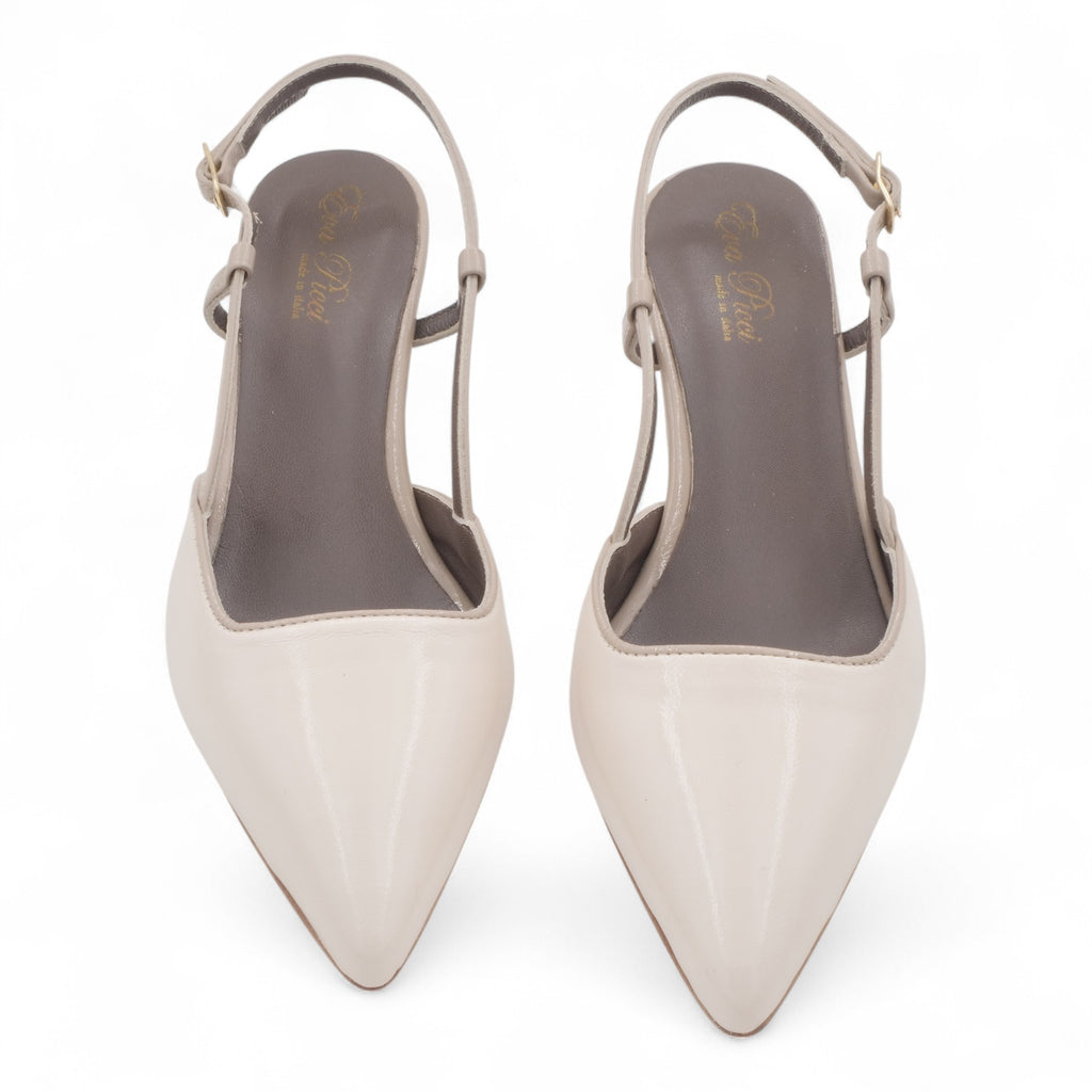  - ["Artigianato","Donna","Eva Picci","Scarpe","Slingback","Tacco"] - Slingback Da Donna Eva Picci 1718 Slingback Tacco Lux Vaniglia Taupe - Lupis SRL