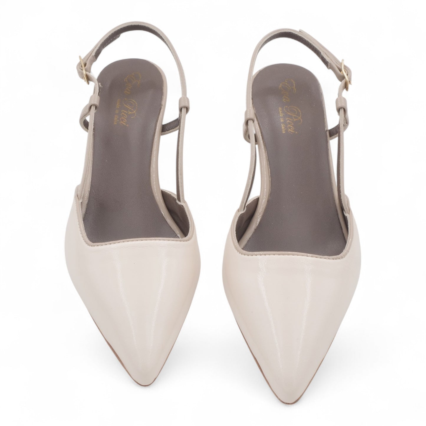Slingback Da Donna Eva Picci 1718 Slingback Tacco Lux Vaniglia Taupe