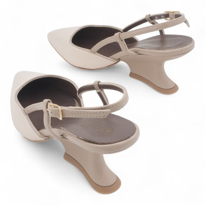  - ["Artigianato","Donna","Eva Picci","Scarpe","Slingback","Tacco"] - Slingback Da Donna Eva Picci 1718 Slingback Tacco Lux Vaniglia Taupe - Lupis SRL