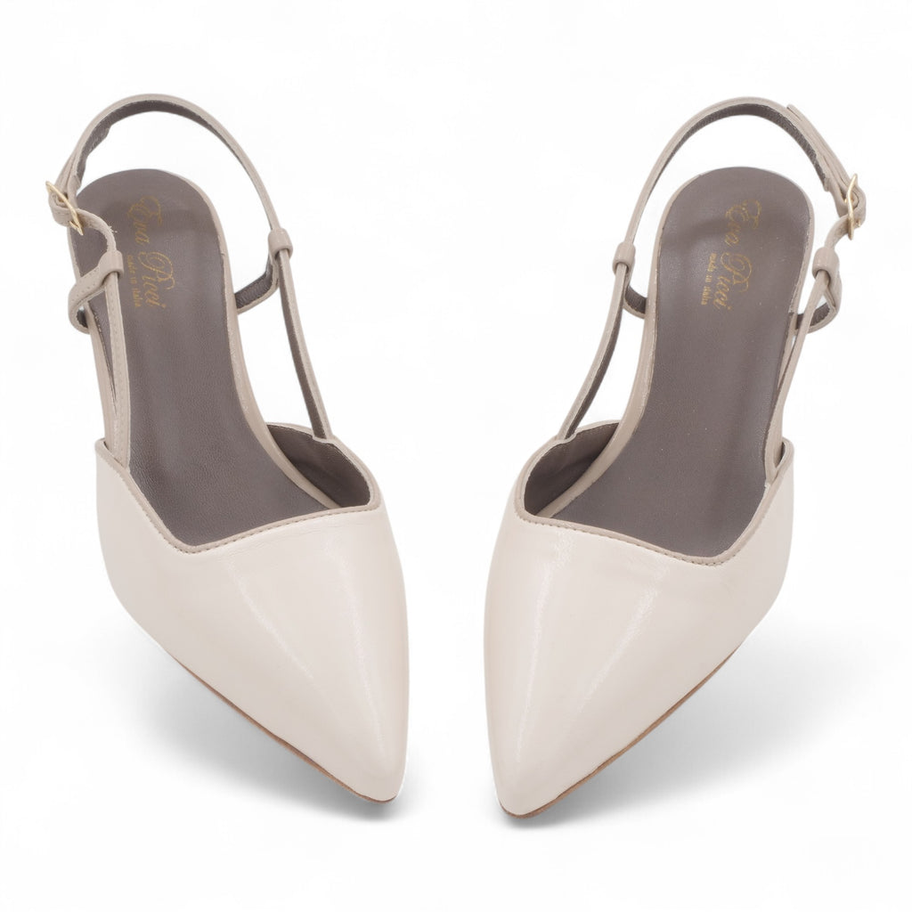  - ["Artigianato","Donna","Eva Picci","Scarpe","Slingback","Tacco"] - Slingback Da Donna Eva Picci 1718 Slingback Tacco Lux Vaniglia Taupe - Lupis SRL