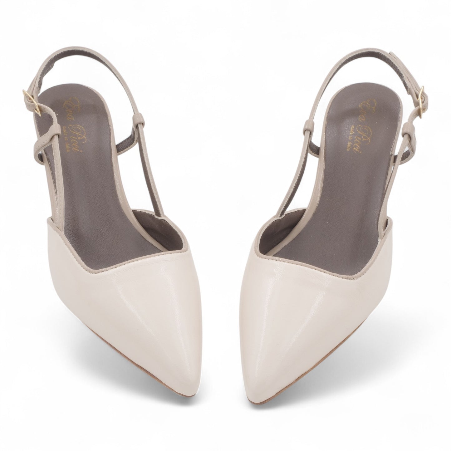 Slingback Da Donna Eva Picci 1718 Slingback Tacco Lux Vaniglia Taupe