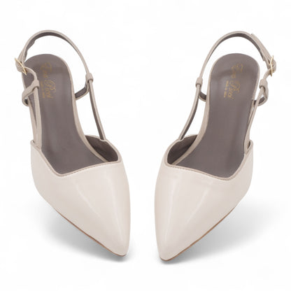  - ["Artigianato","Donna","Eva Picci","Scarpe","Slingback","Tacco"] - Slingback Da Donna Eva Picci 1718 Slingback Tacco Lux Vaniglia Taupe - Lupis SRL