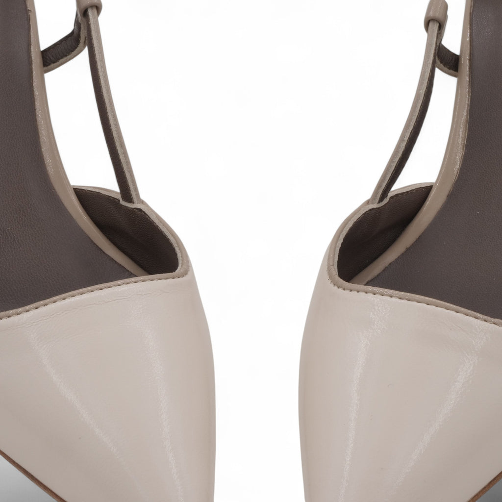  - ["Artigianato","Donna","Eva Picci","Scarpe","Slingback","Tacco"] - Slingback Da Donna Eva Picci 1718 Slingback Tacco Lux Vaniglia Taupe - Lupis SRL